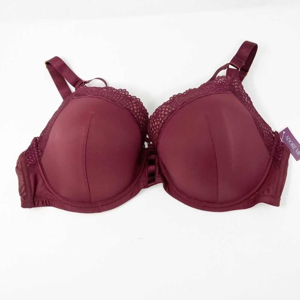 NWT Adore Me Marca Contour Plus Strappy Plunge Bra Size 42DDD Port Royale